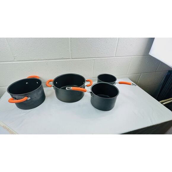 Rachael Ray Brights Hard Anodized Cookware Set Non-Stick Set Of 4 - Picture 1 of 13